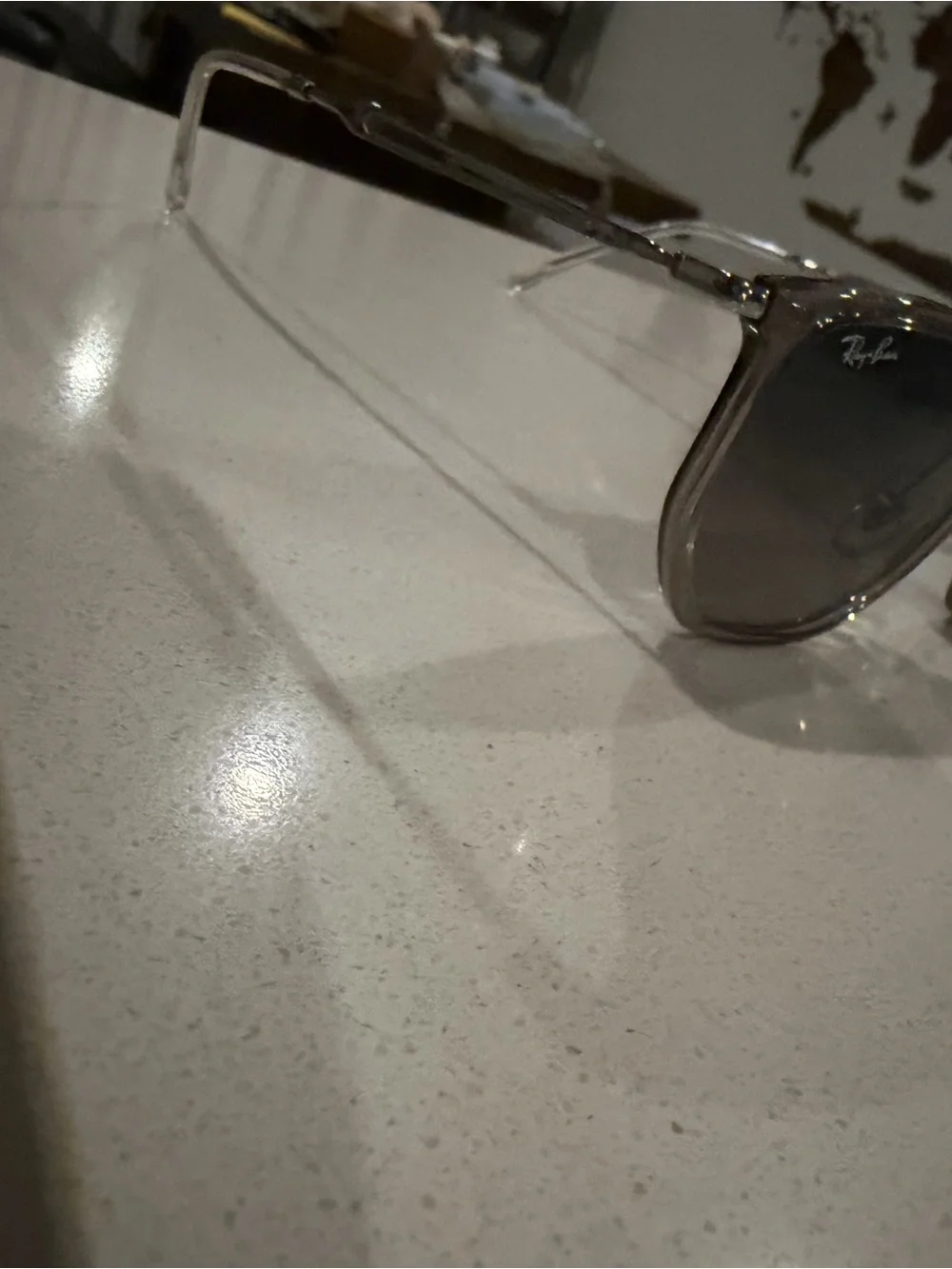 Ray-Ban Men's Translucent Taupe Frame with Gray Gradient Lenses Sunglasses